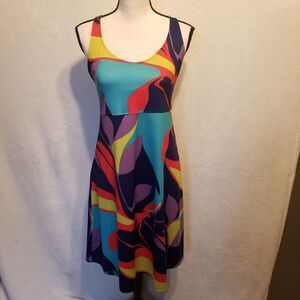 Columbia M Dress Sundancer Omni-Wick Abstract-Print Cross Back Adj Straps Beach
